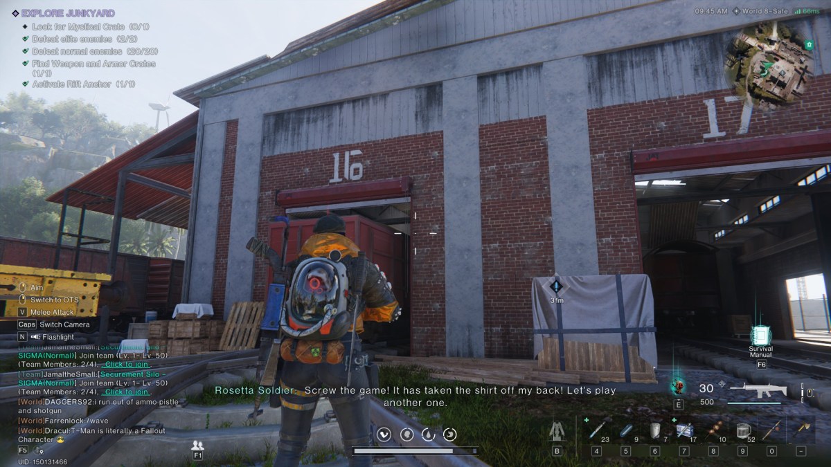 Image of the player looking at a train station with 16 and 17 on it